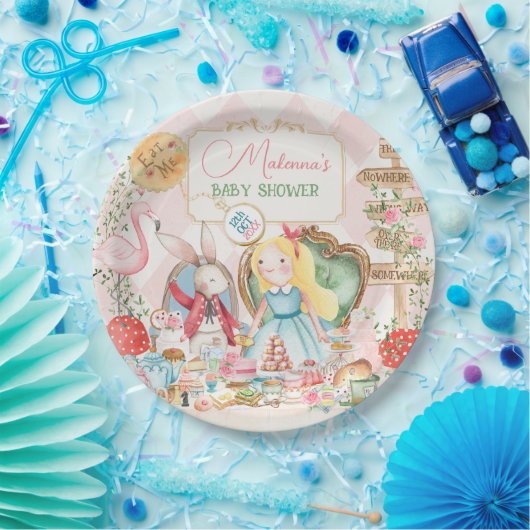 Alice Adventure in Woderland Baby Shower Tee Party Pappteller (Party)