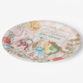 Alice Adventure in Woderland Baby Shower Tee Party Pappteller (Schrägansicht)