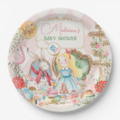 Alice Adventure in Woderland Baby Shower Tee Party Pappteller (Vorderseite)