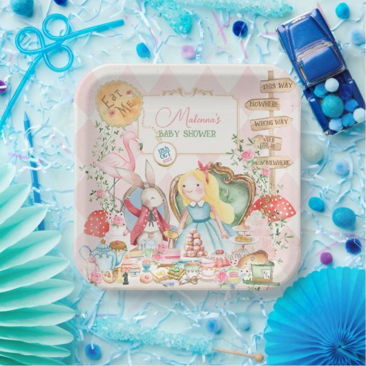 Alice Adventure in Woderland Baby Shower Tee Party Pappteller (Party)