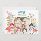 Alice Adventure in Woderland Geburtstag Einladung (Vorderseite)