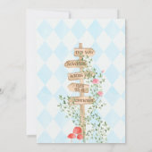 Alice Adventures in Woderland Birthday Tee Party Einladung (Rückseite)