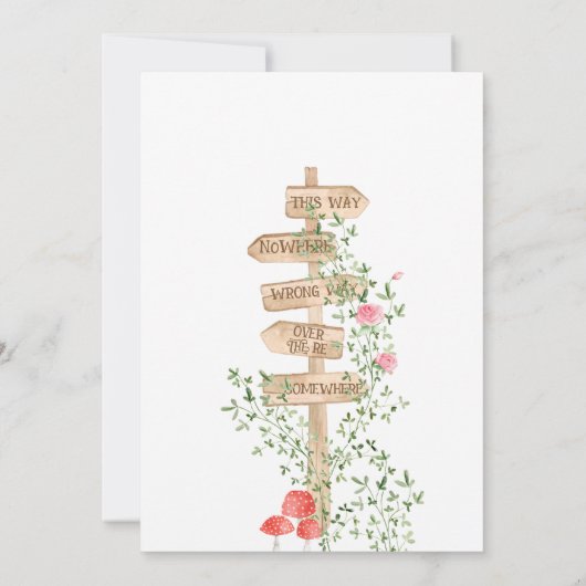 Alice Adventures in Woderland Birthday Tee Party Einladung (Rückseite)