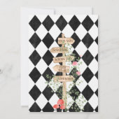 Alice Adventures in Woderland Birthday Tee Party Einladung (Rückseite)