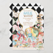 Alice Adventures in Woderland Birthday Tee Party Einladung (Vorne/Hinten)