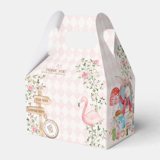 Alice Adventures in Woderland Birthday Tee Party Geschenkschachtel (Rückseite)