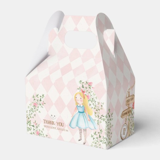 Alice Adventures in Woderland Birthday Tee Party Geschenkschachtel (Rückseite)