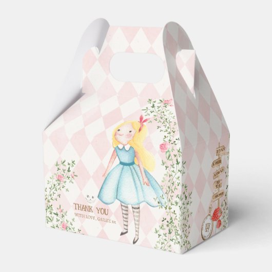 Alice Adventures in Woderland Birthday Tee Party Geschenkschachtel (Rückseite)