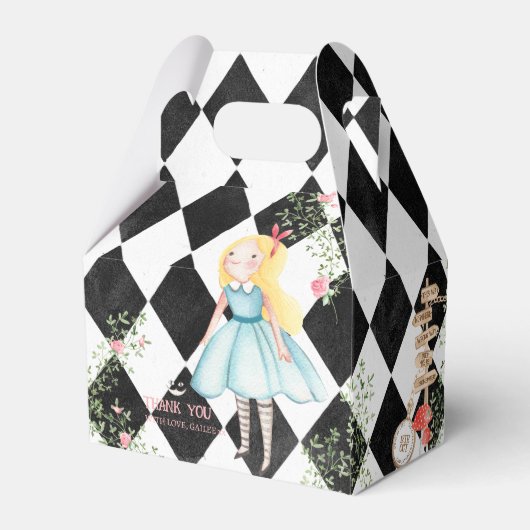 Alice Adventures in Woderland Birthday Tee Party Geschenkschachtel (Rückseite)