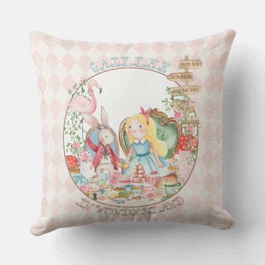 Alice Adventures in Woderland Birthday Tee Party Kissen (Rückseite)