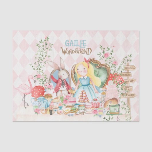 Alice Adventures in Woderland Birthday Tee Party Seidenpapier (Vorderseite)