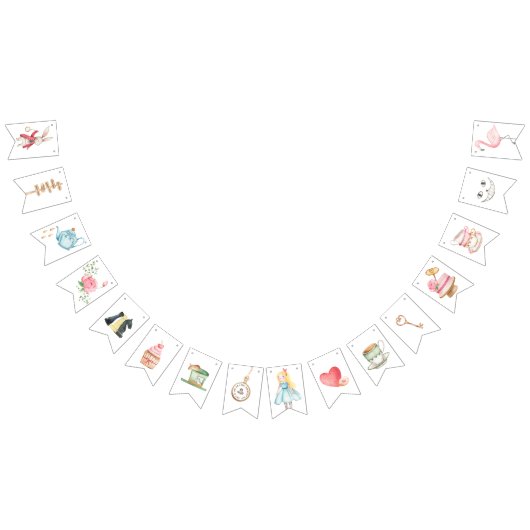 Alice Adventures in Woderland Birthday Tee Party Wimpelkette (Alle)