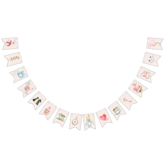 Alice Adventures in Woderland Birthday Tee Party Wimpelkette (Alle)