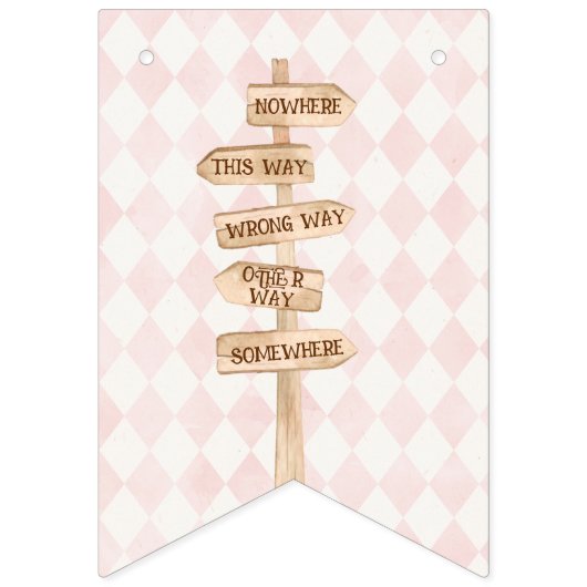 Alice Adventures in Woderland Birthday Tee Party Wimpelkette (Zweite Fahne)