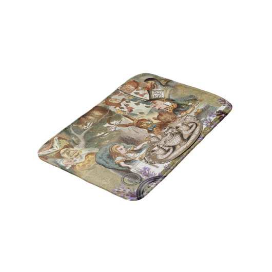 Alice Adventures in Wonderland Mad Party Badematte (Schrägansicht)