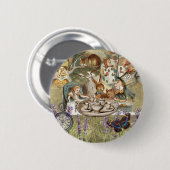 Alice Adventures in Wonderland Mad Party Button (Vorne & Hinten)