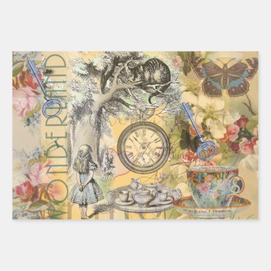 Alice Adventures in Wonderland Mad Party Geschenkpapier Set (Vorderseite 3)