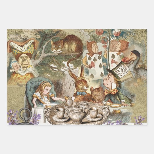 Alice Adventures in Wonderland Mad Party Geschenkpapier Set (Vorderseite)