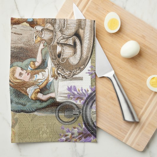 Alice Adventures in Wonderland Mad Party Geschirrtuch (Viertel Falte)