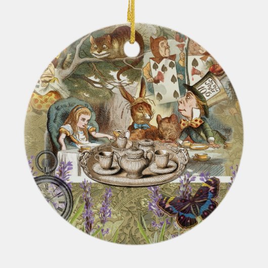 Alice Adventures in Wonderland Mad Party Keramik Ornament (Hinten)