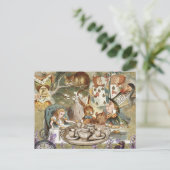 Alice Adventures in Wonderland Mad Party Postkarte (Stehend Vorderseite)
