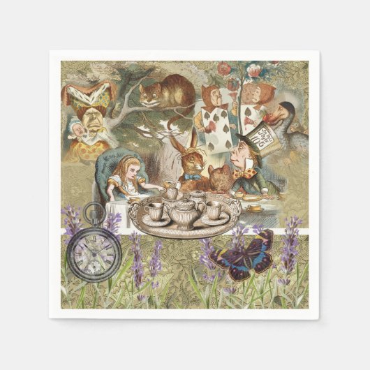 Alice Adventures in Wonderland Mad Party Serviette (Vorderseite)