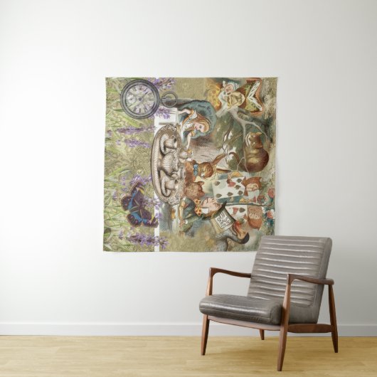 Alice Adventures in Wonderland Mad Party Wandteppich (Beispiel (Horizontal))