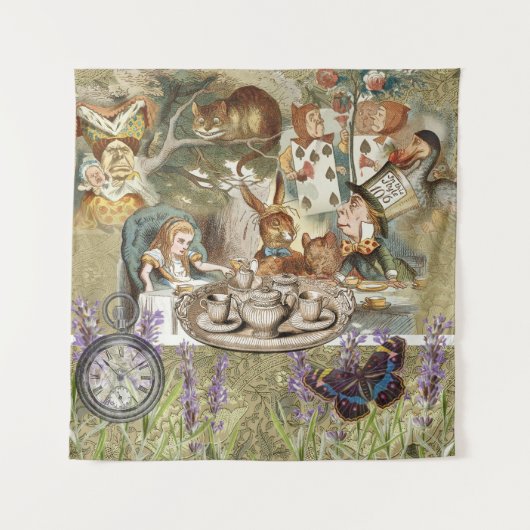 Alice Adventures in Wonderland Mad Party Wandteppich (Vorderseite)