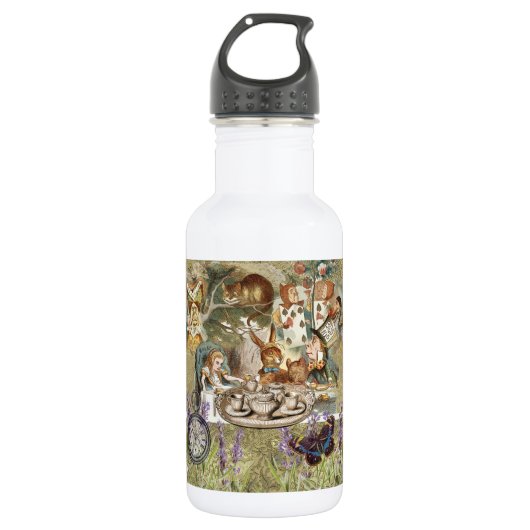 Alice Adventures in Wonderland Mad Tea Party Edelstahlflasche (Vorderseite)