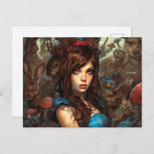 Alice-Albtraum Postkarte (Vorne/Hinten)