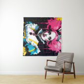 Alice als Kaninchen mit rosa Haar Wandteppich (Beispiel (Horizontal))