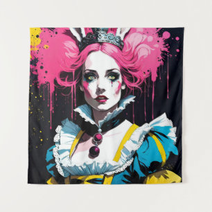 Alice als Kaninchen mit rosa Haar Wandteppich
