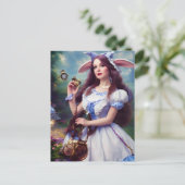 Alice als Rabbit Steampunk Postkarte (Stehend Vorderseite)