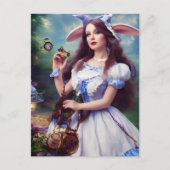 Alice als Rabbit Steampunk Postkarte (Vorderseite)