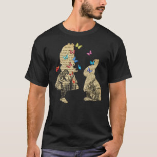 Alice &Amp; The Rabbit - Vintages Wunderland-Buch  T-Shirt