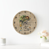 Alice and Cheshire Cat Quote Dictionary Art Große Wanduhr (Zuhause)