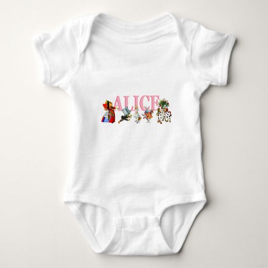 Alice and Friends in Wonderland Baby Strampler (Vorderseite)