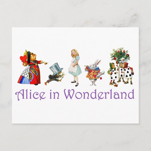 Alice and Friends in Wonderland Postkarte (Vorderseite)