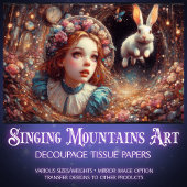 Alice and Rabbit Whimsical Whirlwind Decoupage Seidenpapier