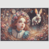 Alice and Rabbit Whimsical Whirlwind Decoupage Seidenpapier (Vorderseite)