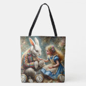 Alice and Rabbit Wonderland Fantasy Art Tasche (Vorderseite)