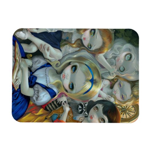 "Alice and the Bouguereau Princesses" Flex Magnet (Horizontal)