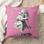 Alice and the Flamingo ( pink bkgrd ) Kissen (Decke)