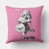 Alice and the Flamingo ( pink bkgrd ) Kissen (Rückseite)
