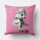 Alice and the Flamingo ( pink bkgrd ) Kissen (Vorderseite)