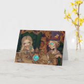 "Alice and the Mad Hatter" Grußkarte Karte (Gelbe Blume)