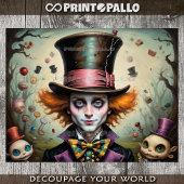 Alice and The Mad Hatter in Wonderland - Decoupage Geschenkpapier Set