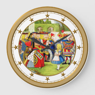 Alice and the Queen of Hearts In Wonderland Große Wanduhr