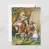Alice and The White Knight in Wonderland Postkarte (Vorne/Hinten)