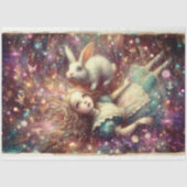 Alice and White Rabbit Dreamy Descent Decoupage Seidenpapier (Vorderseite)